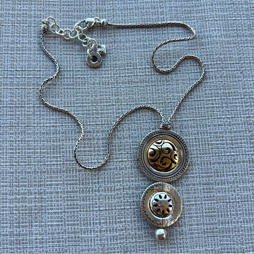 Brighton Necklace Spin Master Mixed Tone Metals Unique Pendant 18"